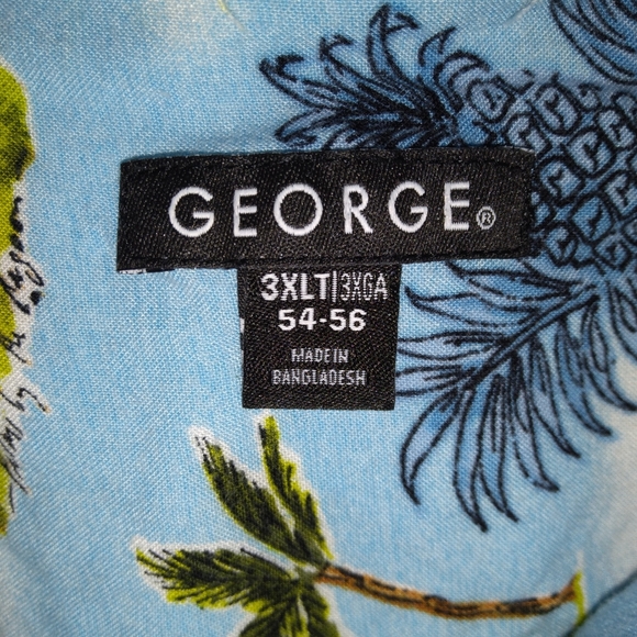 George Palm Tree Print Tall Button Down Shirt - Picture 4 of 7